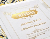 Gatsby gold foil wedding invitations
