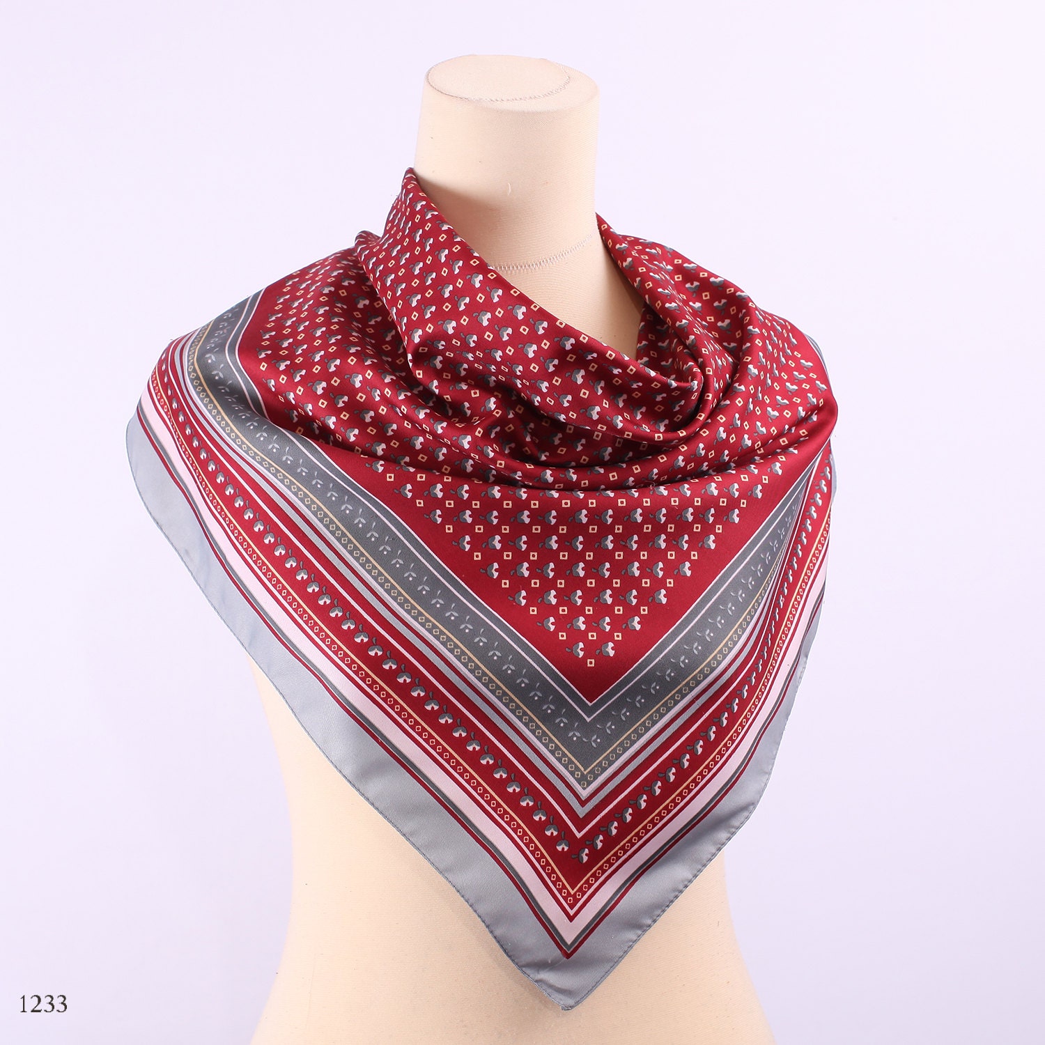 Vintage Oxblood Red Scarf / Unisex Scarf