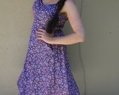 DIVING BELLE - Original DeWeese Design Sundress Blue Calico Pretty Prairie Style M L