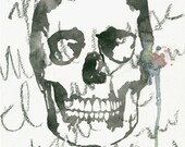 I Want Your Skull - 8.5x11 Print of Original Charcoal and Watercolor Painting