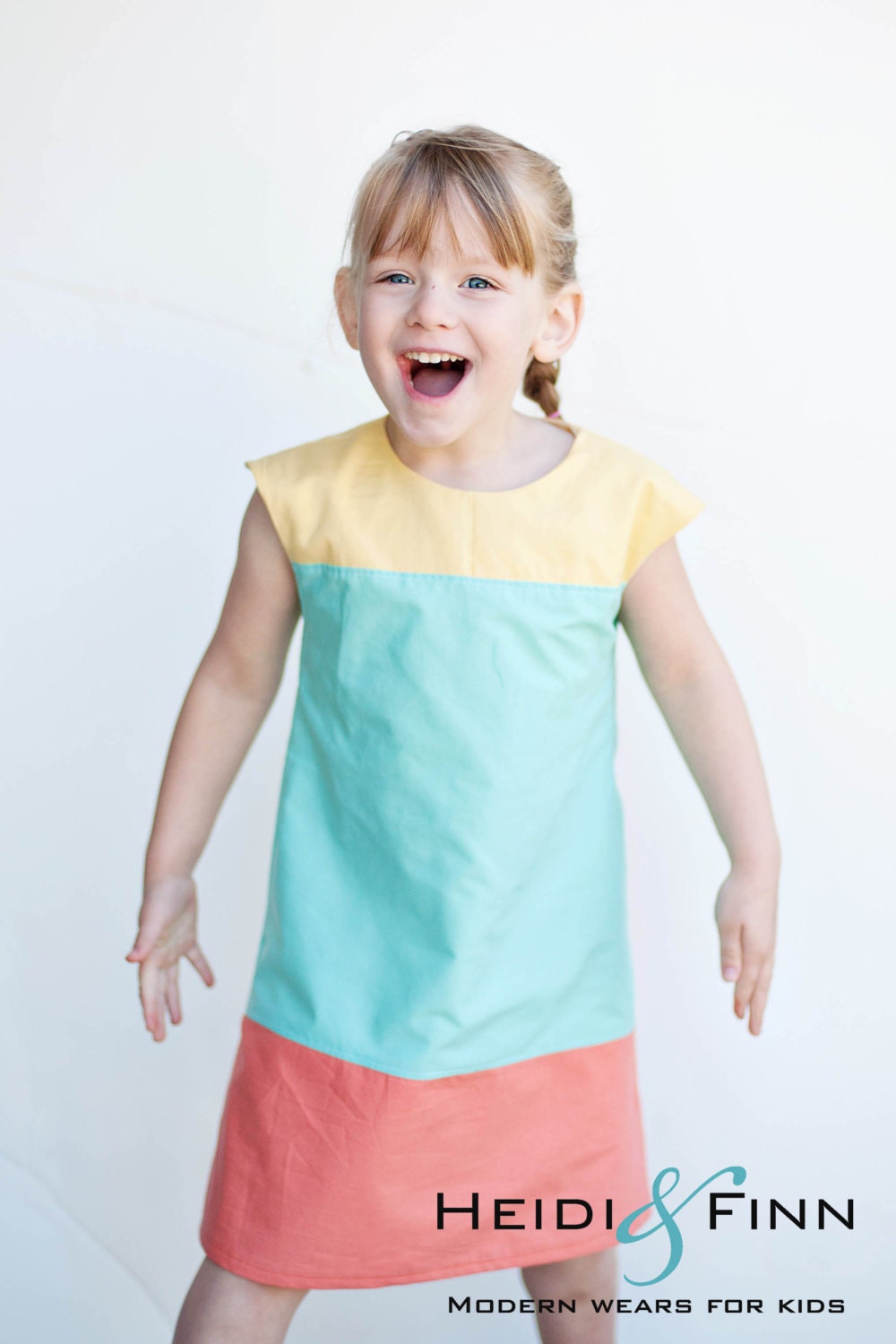 New Colorblock dress pattern and tutorial 6-12y EASY SEW fully lined jumper tunic