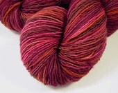 Sock Weight Superwash Merino Wool Singles Yarn - Merlot Multi - Hand Dyed Yarn, Knitting Supplies