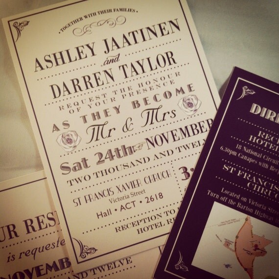 Purple Wedding Invitation Suite - Digital Design Only Il_570xn