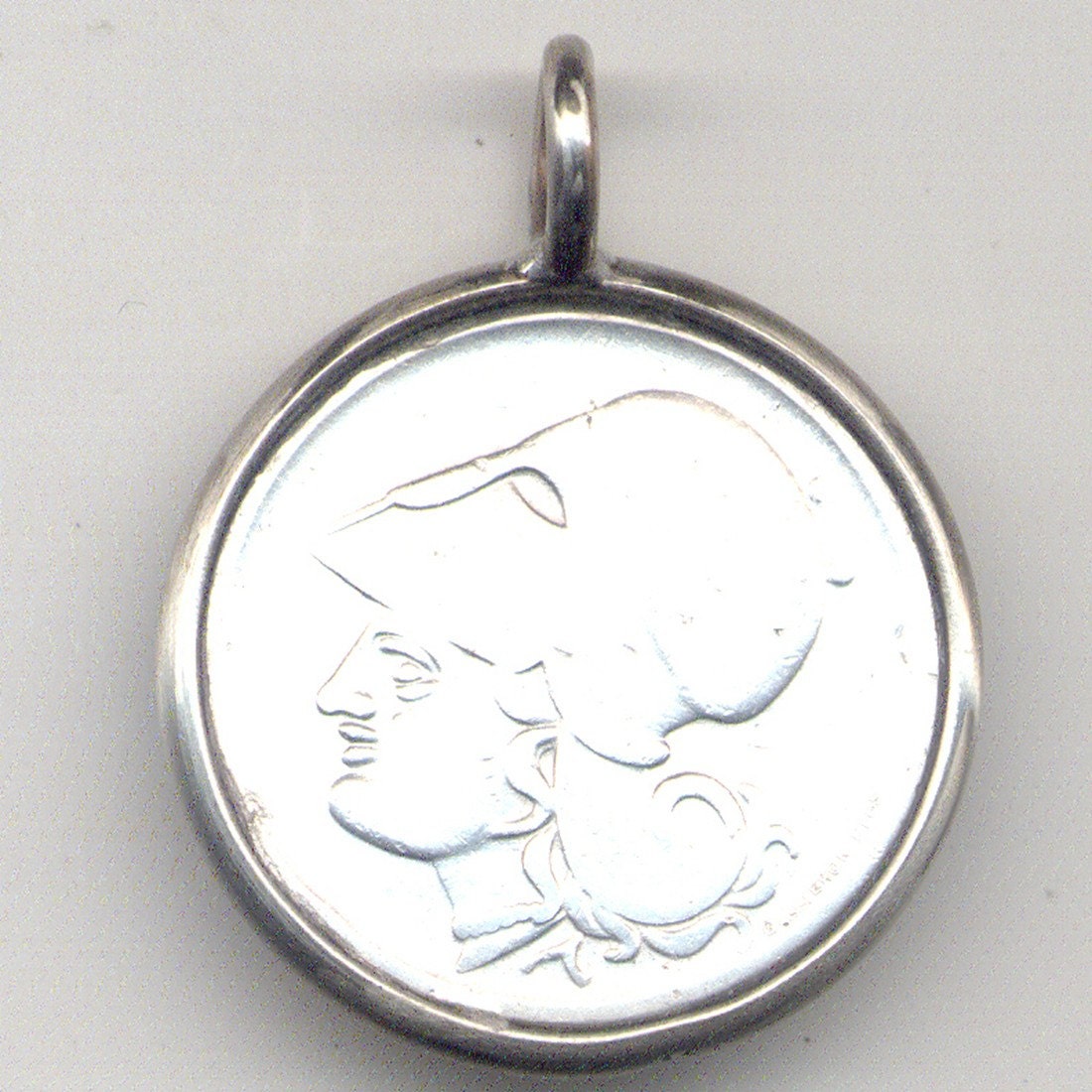 Greece Athena Coin Pendant (E-649)