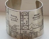 Blueprint Etched Cuff - Silver