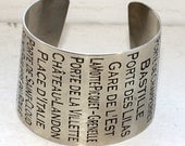 Paris Scroll Etched Cuff Bracelet