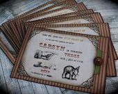 Vintage CARNIVAL TICKET Pullout Invitation for Birthdays, Baby Showers or any occasion...