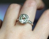 Green Amethyst In Nickel Free Sterling Silver Ring - Made To Order