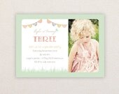 Photo Birthday Party Invitations. Vintage Garden Party. I Customize, You Print. Il_170x135