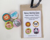 Memory Game Wood Safari Animals Matching Game Wooden Play Set