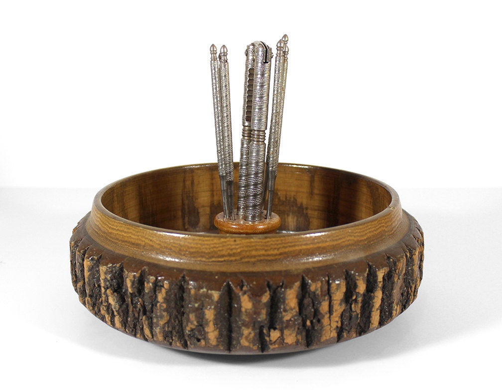 Vintage Tree Trunk Nut Bowl