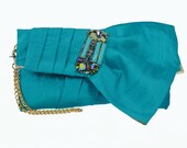 Bridesmaid Clutch - Silk Teal Purse