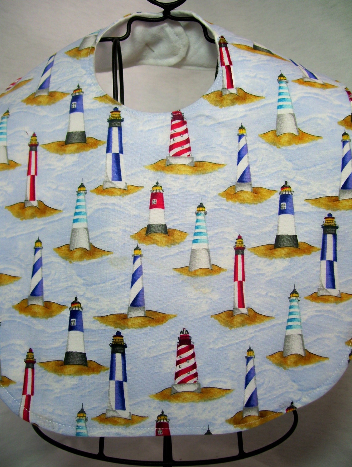 Lighthouses Oversized Baby / Toddler Bib Handmade - TheBestGrandmaEver