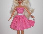CUTE polka dress and bag 4 barbie doll