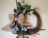 25% Off Eucalyptus Wreath, Country Wreath, Burlap Wreath, Etsy Wreath, Front Door Wreath