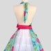 Sweetheart Retro Apron : Handmade Ruffled Floral in Song Bird Jewel with Brown and Hot Pink Trim