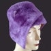 Vintage 50s Hat Plush Purple Flapper Style Cloche Sara Sue Miller & Rhoads