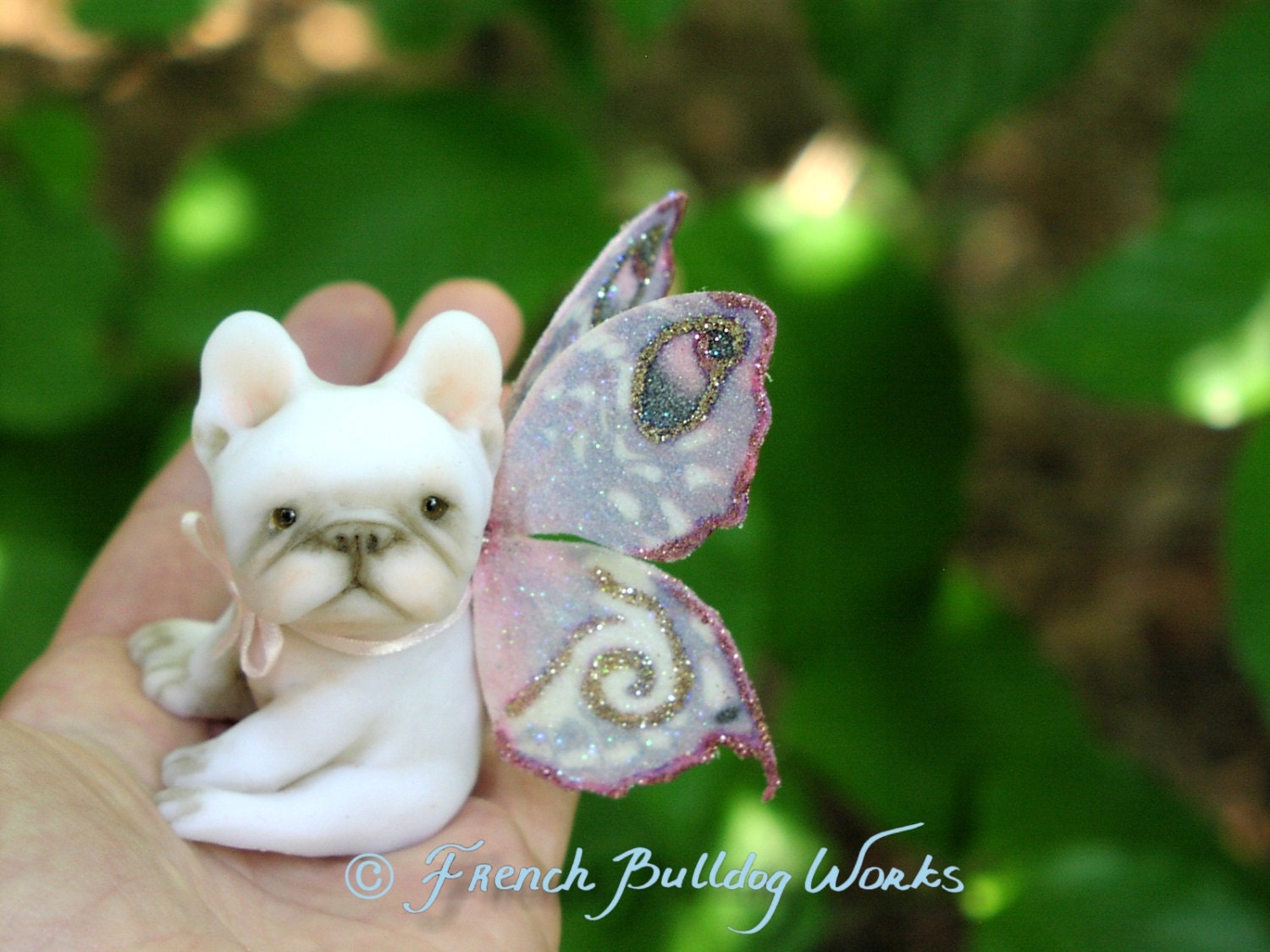 French Bulldog Fairy -- Original One of a Kind French Bulldog Sculpture by Dasha Goux