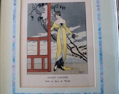 Art Deco Framed print French "Gazette du Bon Ton" high fashion magazine Apres Londee by Worth