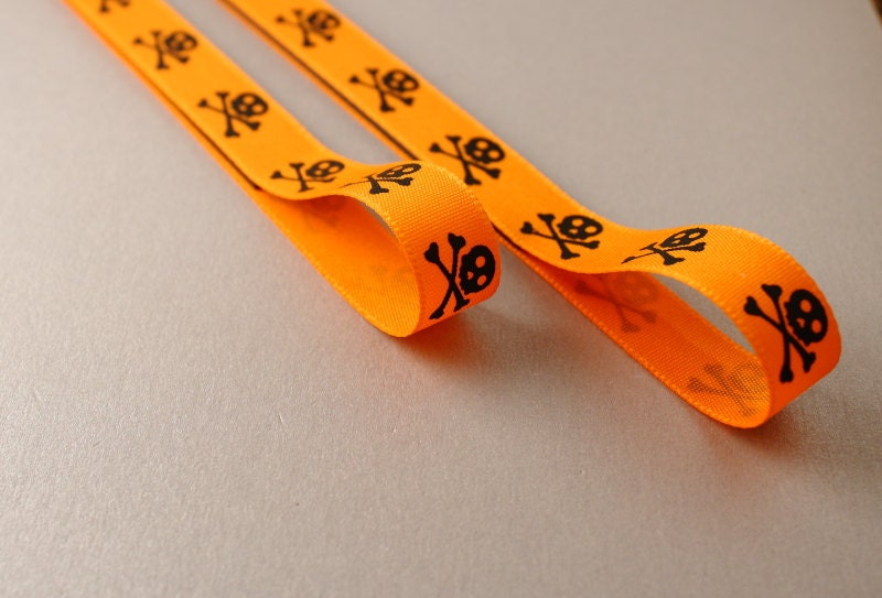 Orange Skull and Crossbones Pattern Safe Magnetic Chart Reader for Knitting and Crafts