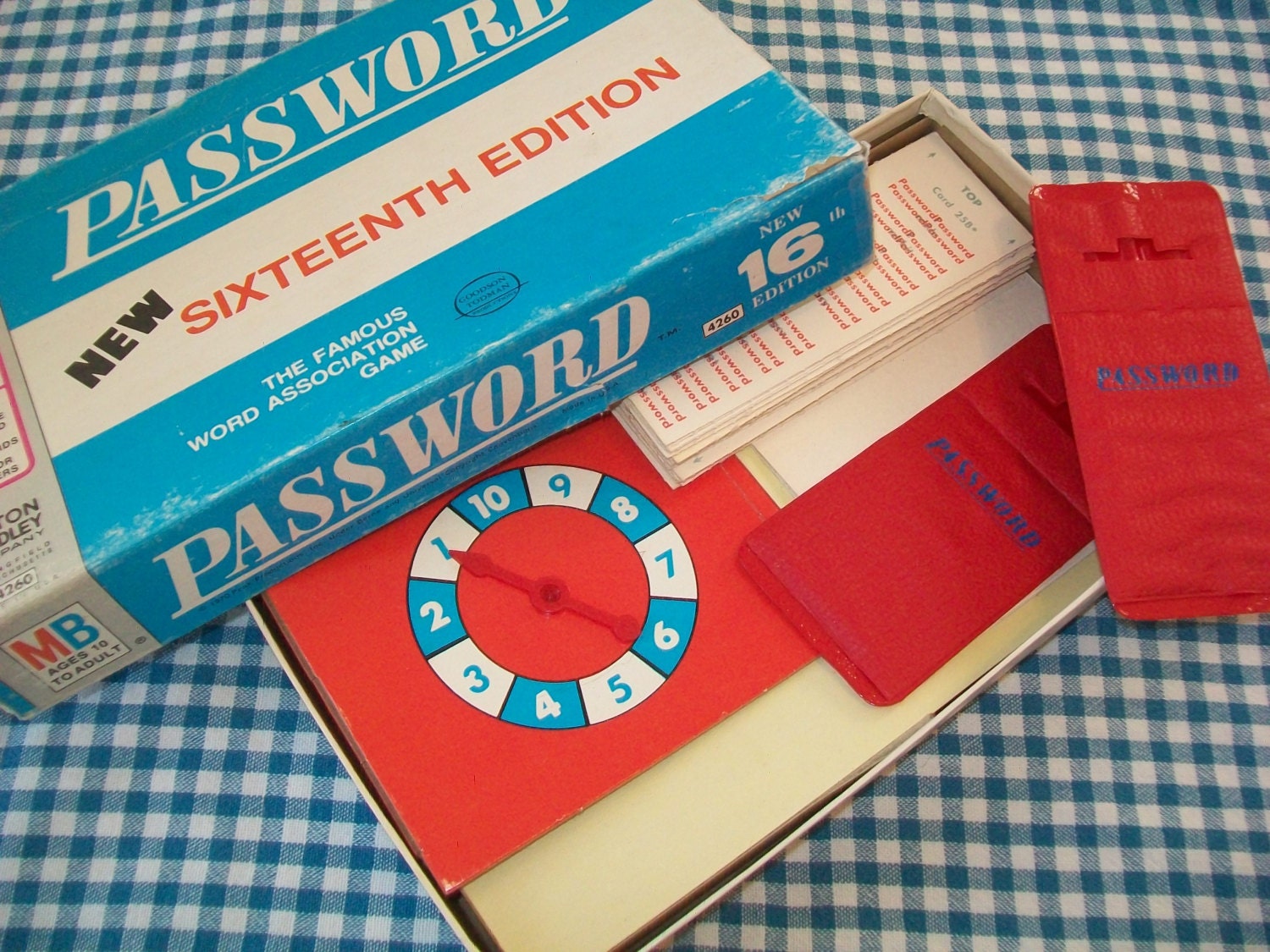 Vintage Password Game, 1970, 16th Edition, Word Game, Word Association, game, Milton Bradley