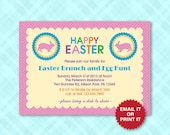 Two Bunnies Happy Easter Invitation (Digital)