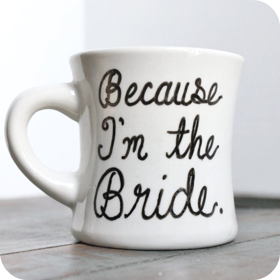 Wedding Bride Bridal marriage funny coffee mug tea cup set wedding anniversary black white