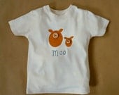 Cow t shirt : MOO Organic Cotton  3 Months - 7 Years