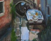 Andolsek Art, ORIGINAL OIL Painting, Boats, Europe, Venice, Travel, 'Venetian Parking', 6x6