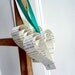 Wedding decoration x 10, Green White, Romantic Hearts, Paper Recycled Books
