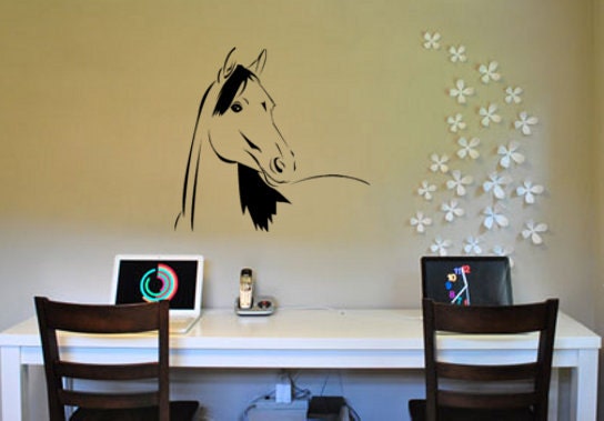 Horse decal-Arabian horse decal-Vinyl wall decal-26 X 28 inch horse sticker