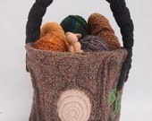 Floor bag, Large storage bag, waldorf toy, all natural toy, tree stump bag