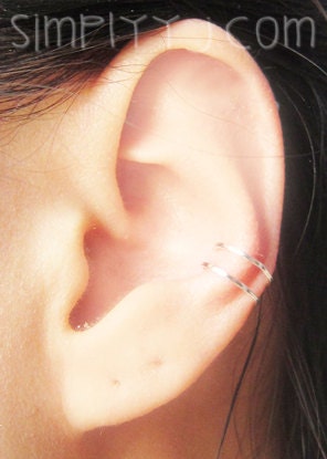 Sterling Silver Two Ring Ear Cuff