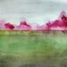 SALE 20% Off - Watercolor Painting - Trees in Art - Landscape Painting Print - Grace - 8x10 Giclee Print - Country Field Magenta Green Blue