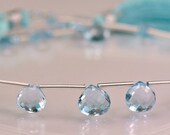 Blue Topaz Heart Briolettes AAA Micro Faceted
