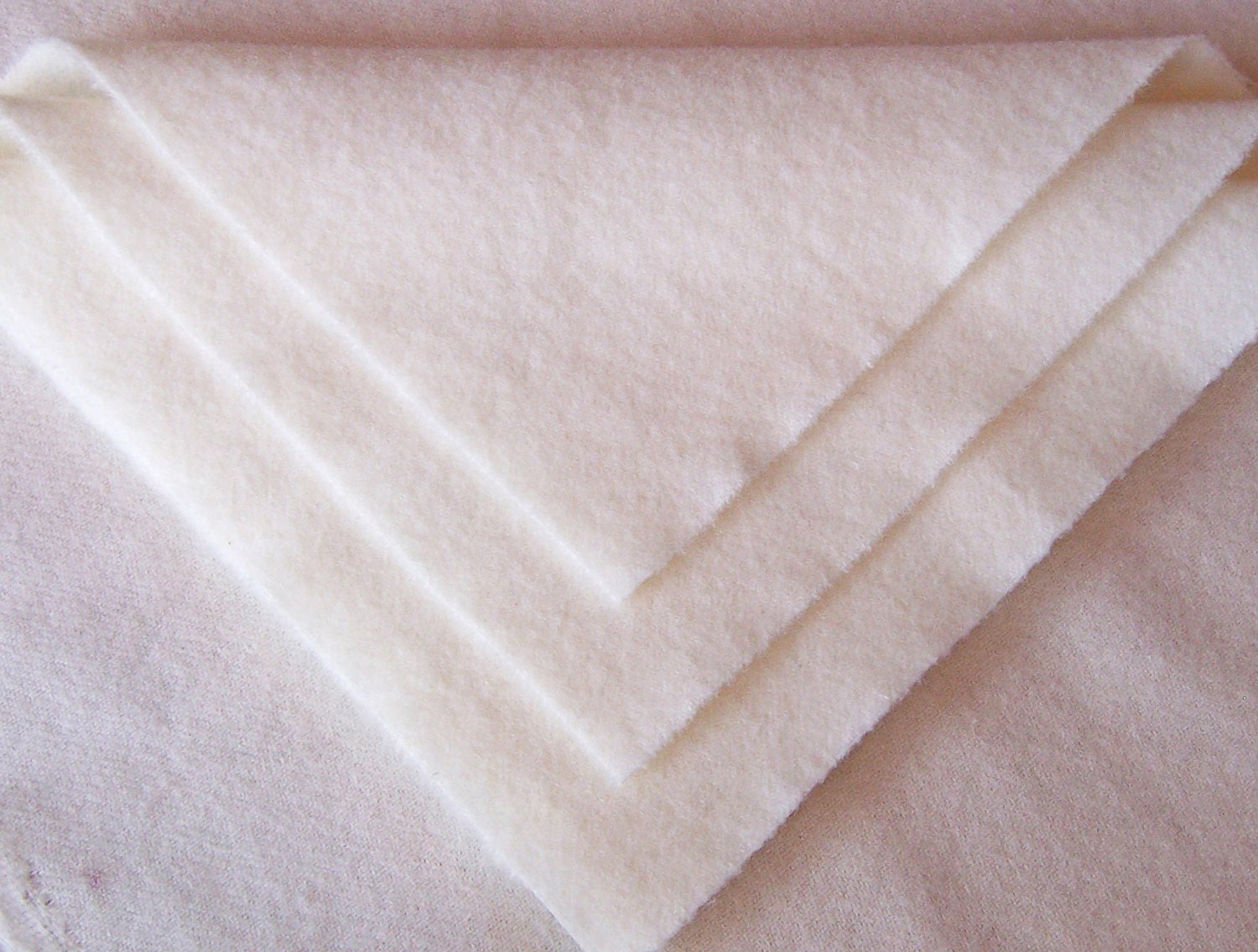 Felted Wool, 10in.x 10in. - Alabaster White - for Applique, Penny Rugs and Sewing Projects / W1199
