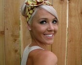 Vintage Inspired Pin Up Dolly Bow Headband With Easy Twist in Amy Butler Fabric