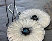 SALE Earrings Sterling Silver and London Blue Topaz Cornflower