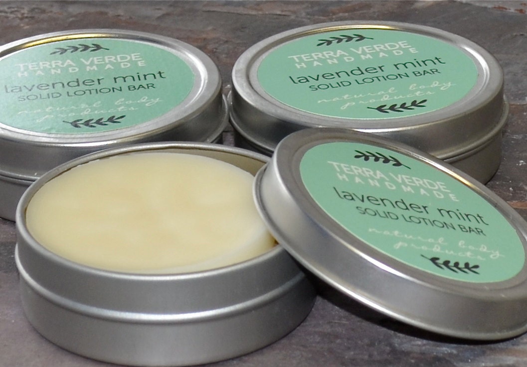 lavender mint natural solid lotion bar