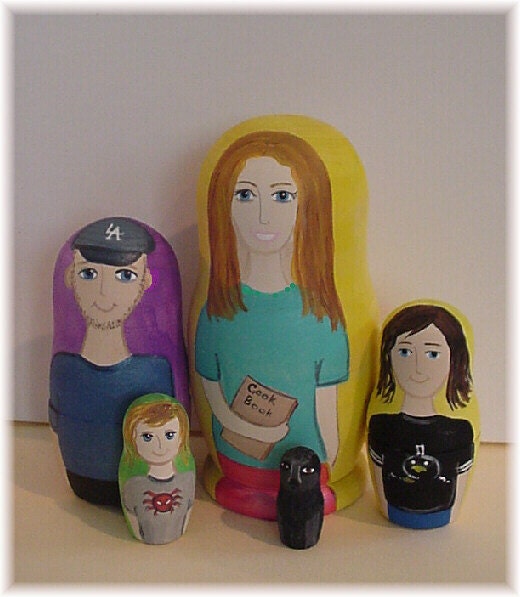 Unique Gift For Mom Custom Nesting Dolls -Hand Painted 5pcs Personalized Keepsake