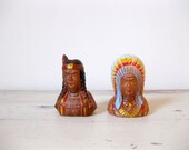 vintage chief and squaw salt and pepper shakers