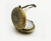 Pocket Watch Necklace Victorian Locket Necklace Floral Oval Locket Necklace Vintage Style Pearl Necklace Keepsake Romantic - The Time Keeper