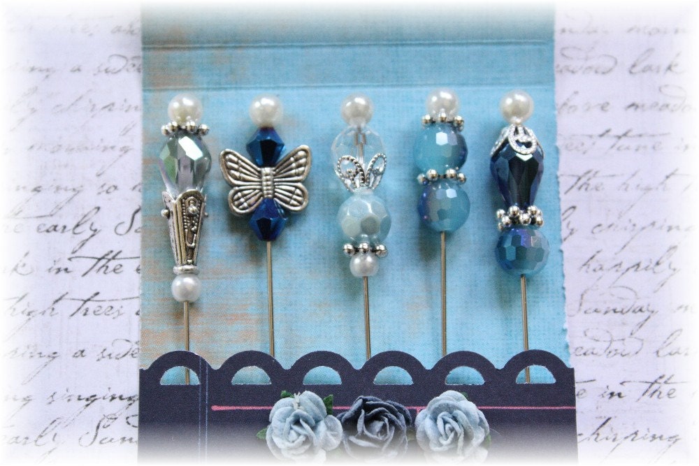 Mini Matchbook Stick Pins for Scrapbooking,Cardmaking or Mini Albums, Blue