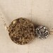 Silver and Gold Drusy Agate Nugget Necklace, Small, Large Round Druzy Bronze, Metallic Stone, 14kt Gold Filled Chain, Matching Earrings Set