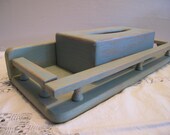 Vintage Primitive Wood Shelf,  Bathroom Shelf, Handfinished, Distressed in Dusty Aqua, Duck Egg Blue,