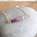 Memorial Day SALE Pink Sapphire Ombre Necklace - Ombre Trend Jewelry - 14K Gold Fill, Colours of Blossoms