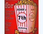 Movie invitation birthday party movie party theater invitation circus party tickets