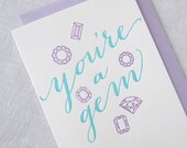 You're a Gem Letterpress Card