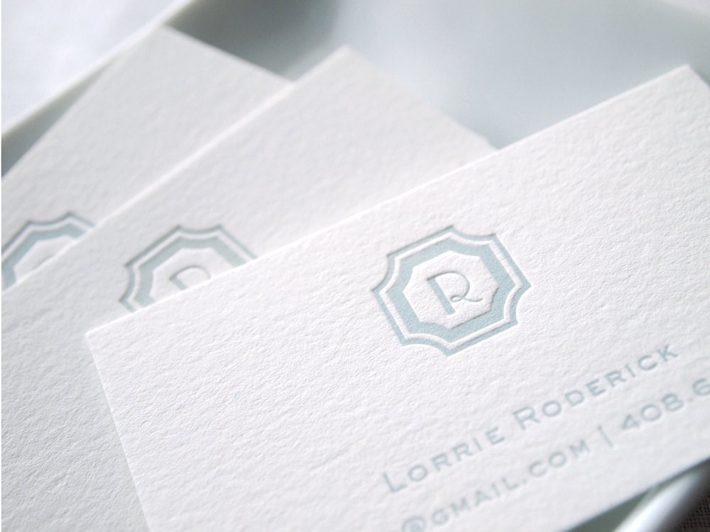 Regency Initials Letterpress Calling Cards - Personalized set of 100