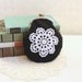 coin purse with vintage lace, black linen